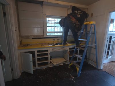 New Kitchen Overhead Cabinet Installation